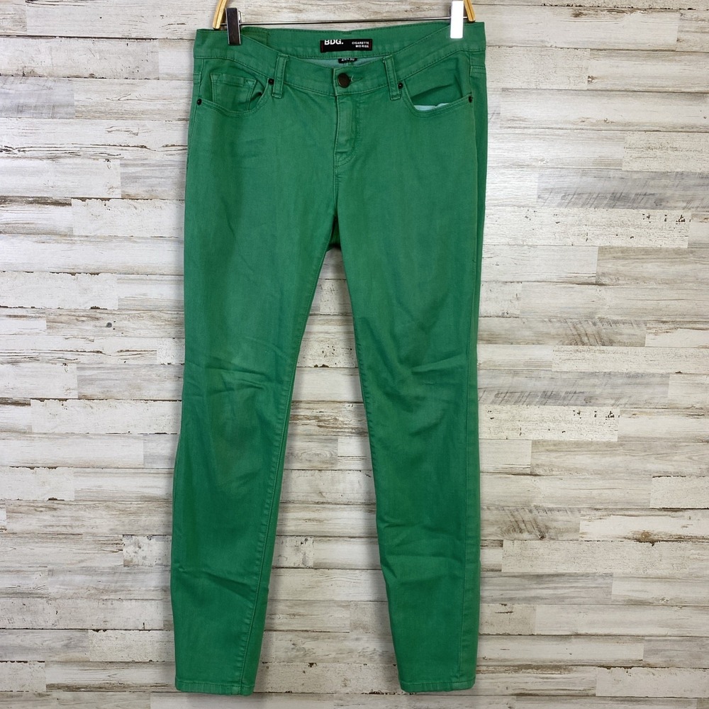 BDG Urban Outfitters Jeans Green 29x30 Mid-Rise Cigarette Soft Stretch Unisex